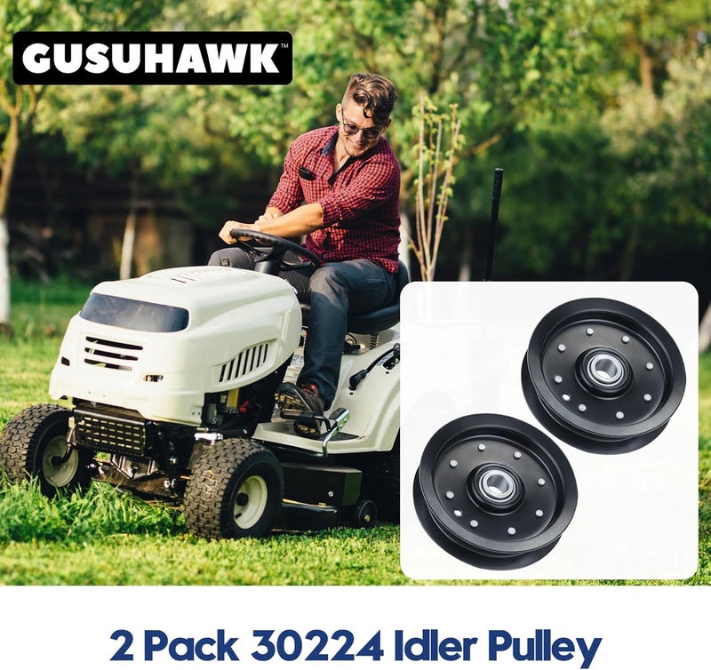 GUSUHAWK 2 Pack 30224 Flat Idler Pulley Replaces Dixie Chopper 30224 Pulley for Dixie Chopper LT1800 LT2000 LT2300 LT2400 LT2500 LT2700 LX2002 LX2400 LX2401 RB2700 SE2550 Classic 2750 2760 3372 Mowers - Image 2